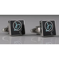 Brass Cufflinks - Enamel Filled Square